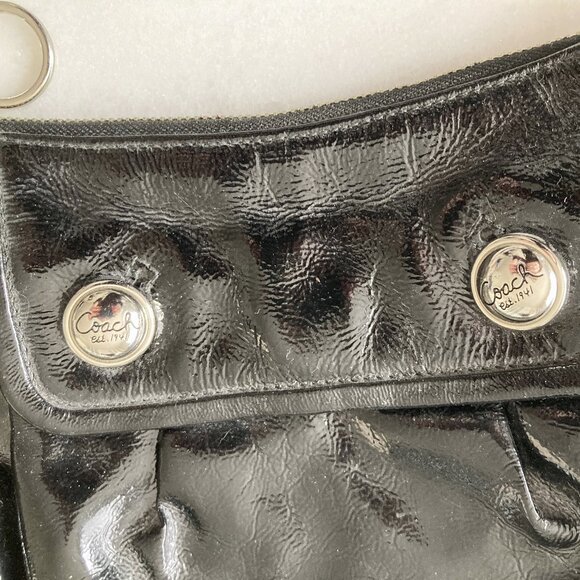 Coach black patent leather purse / shoulder bag - Picture 5 of 8